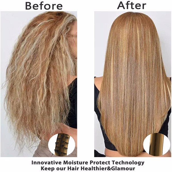 Hair Straightener Brush Ionic Ceramic Iron Straightening Hot Comb
