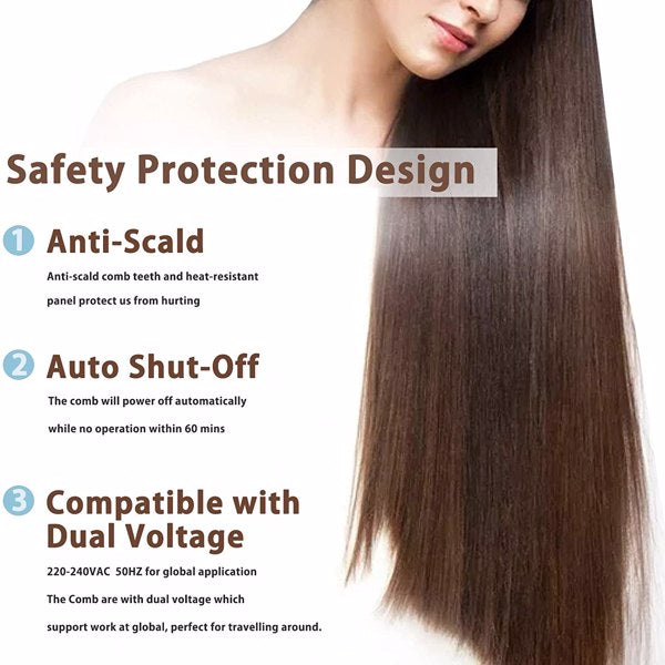 Hair Straightener Brush Ionic Ceramic Iron Straightening Hot Comb