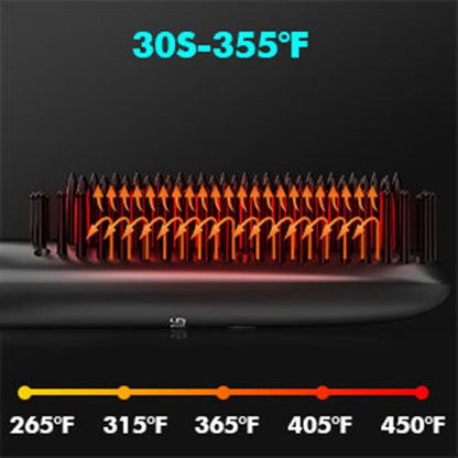 Hair Straightener Brush with Ionic Generator30s Fast Even Heating