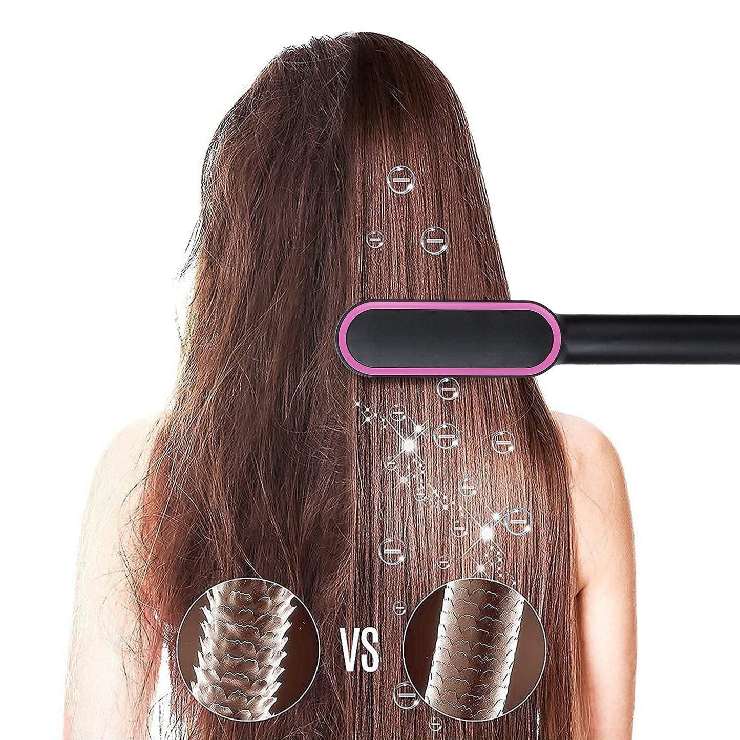Electric Hair Straightener Brush Straightening Curler Brush Hot Comb 5